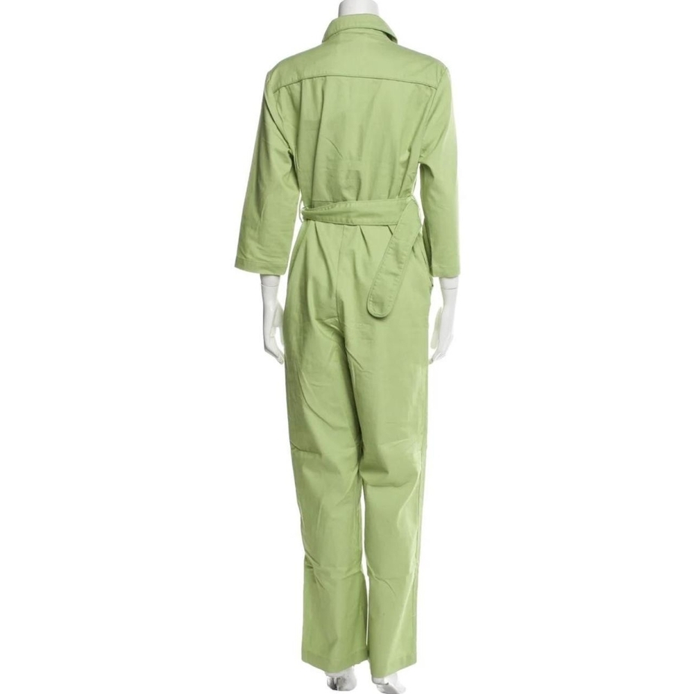 House Of Sunny NWT Golden Years Lime Green Belted 3/4 Sleeves Jumpsuit Sz 8 - Picture 4 of 15